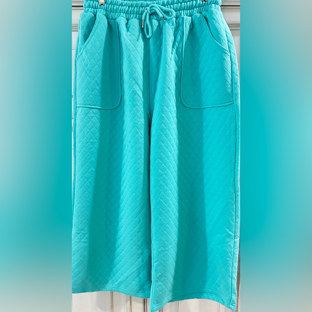 NEW never worn Lovely melody SZ XL Turquoise Quilted Women's Hoodie pant set - Picture 4 of 16